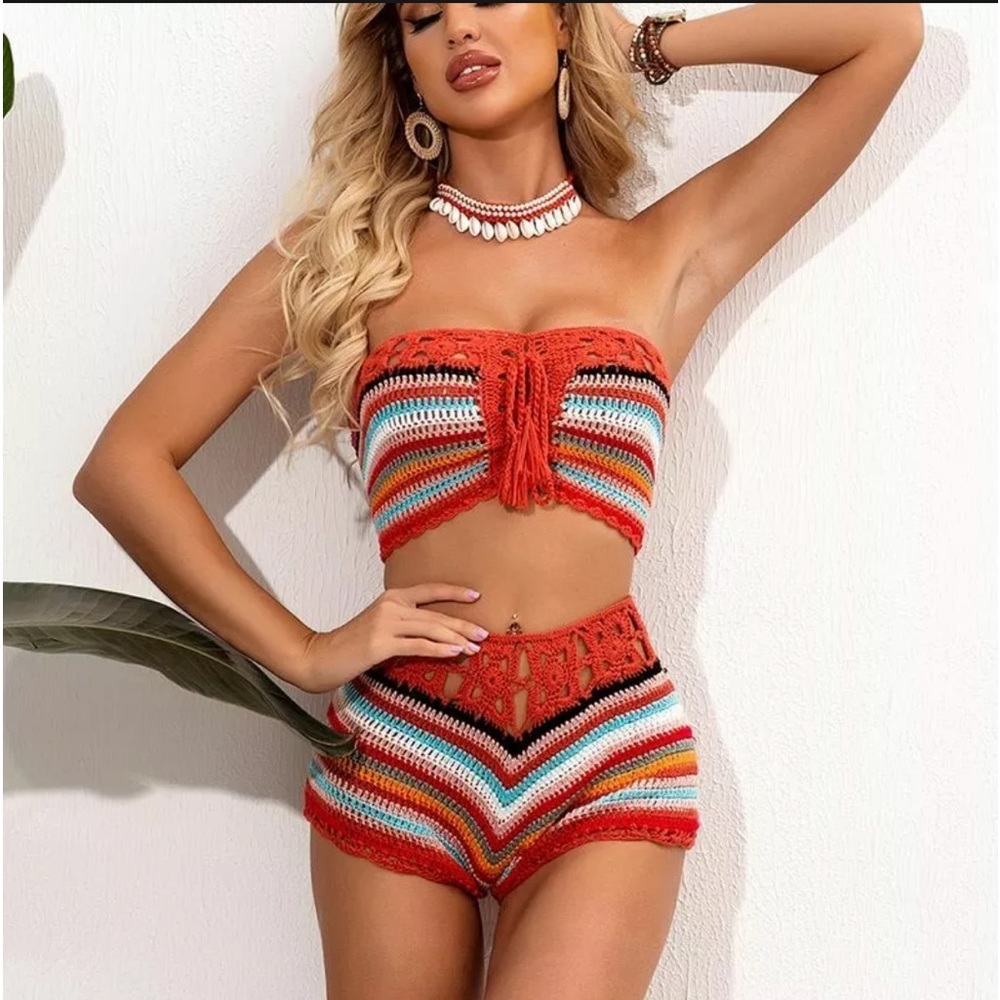 Crochet Bikini Swimsuit Set NEW Size M